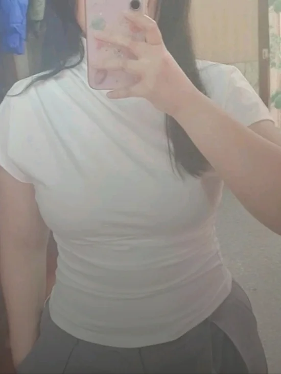 White Drape Mock Neck Top - Picture 3 of 5